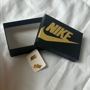Nike Gold Logo Earrings